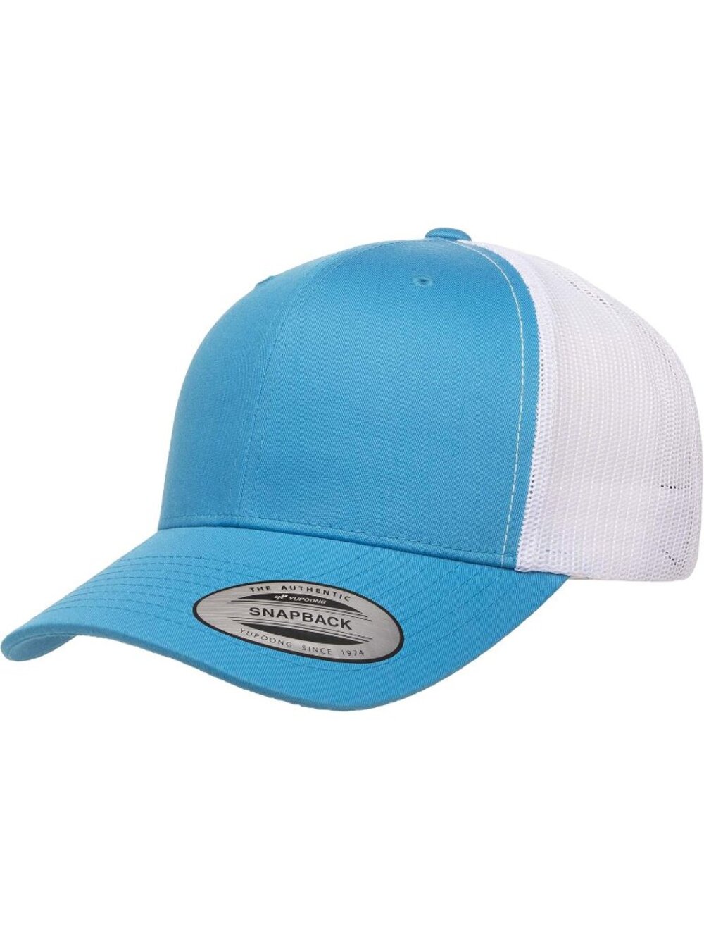 Men's Turquoise/White Cotton Classics Trucker Mesh Cap YP Snapback Loose Fit Cap